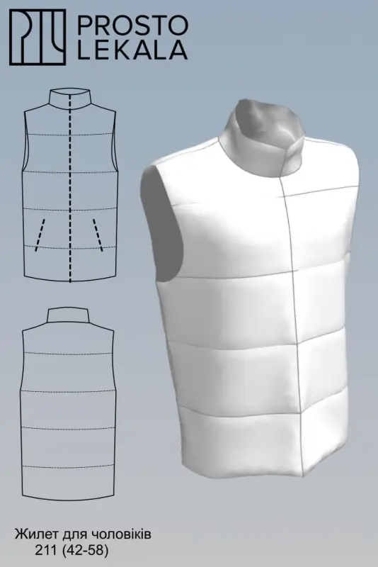 Pattern 211 vest for men