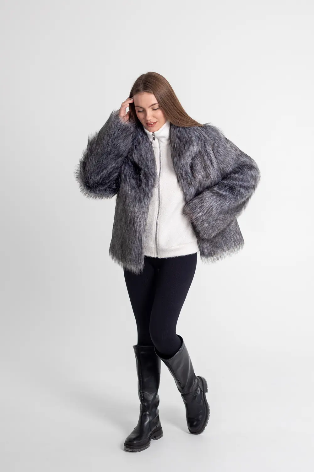 Pattern 3233 women’s fur coat