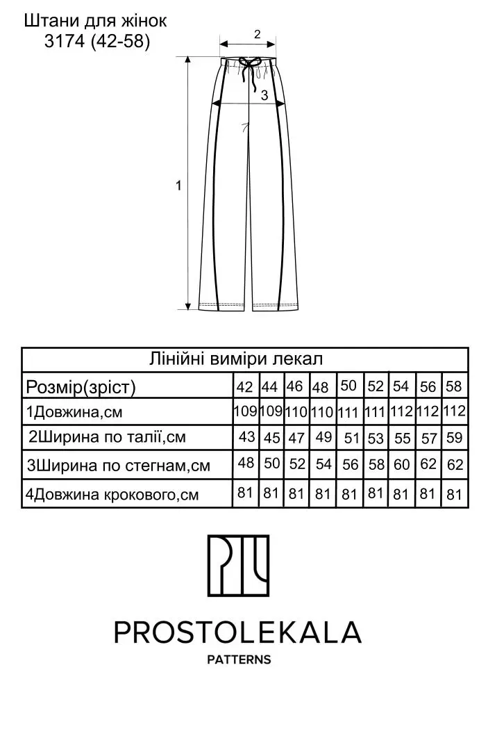 Pattern 3174 women's pants