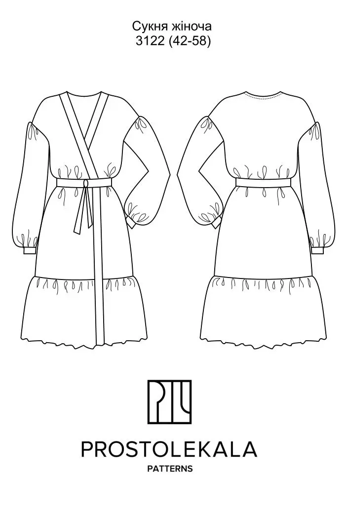 Pattern 3122 embroidered dress for women