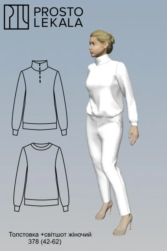 Pattern 378 sweatshirt for women