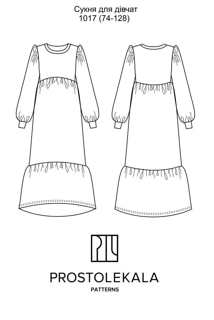 Викрійка 1017 сукня для дівчат