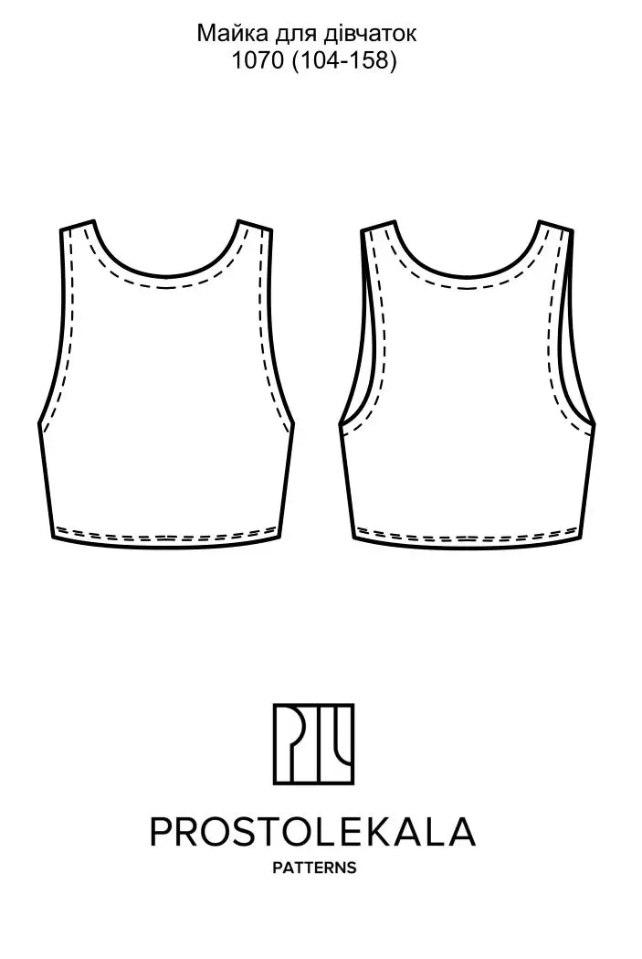Pattern 1070 tank top for girls