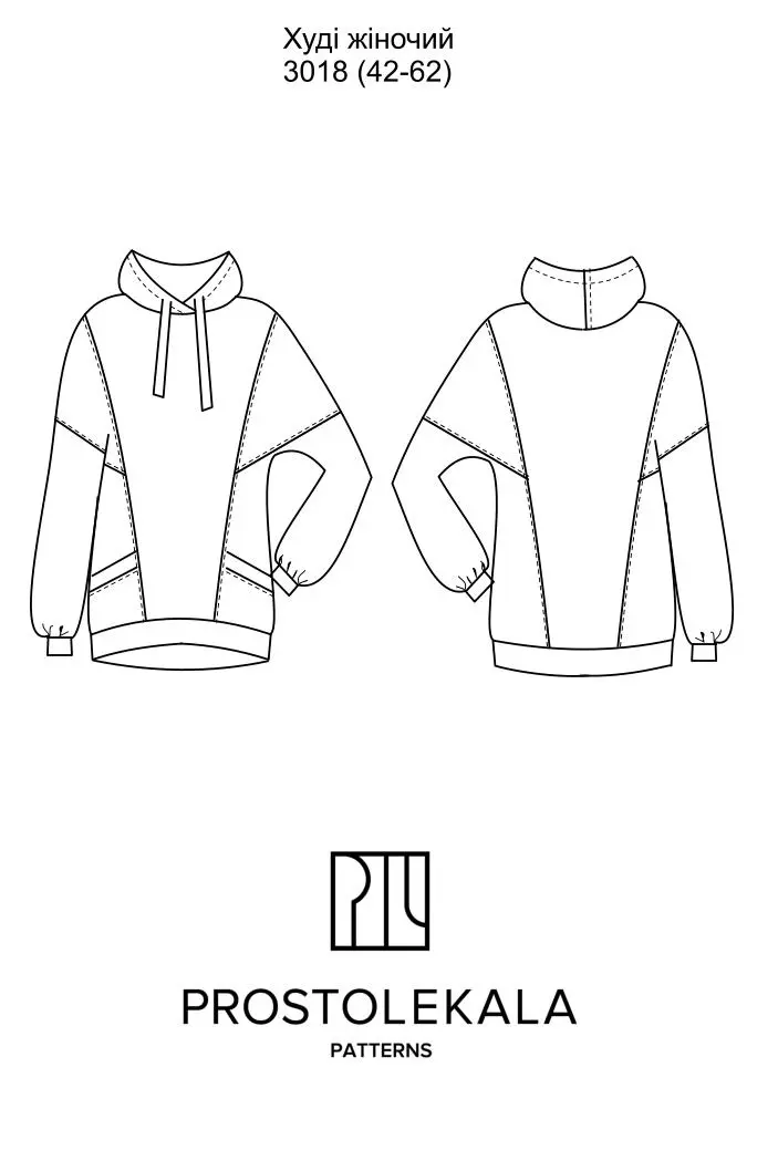 Pattern 3018 hoodie for women