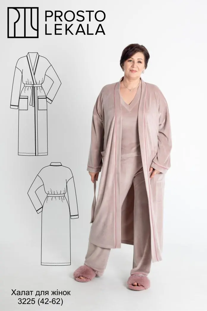 Example: women’s robe design from ProstoLekala pattern