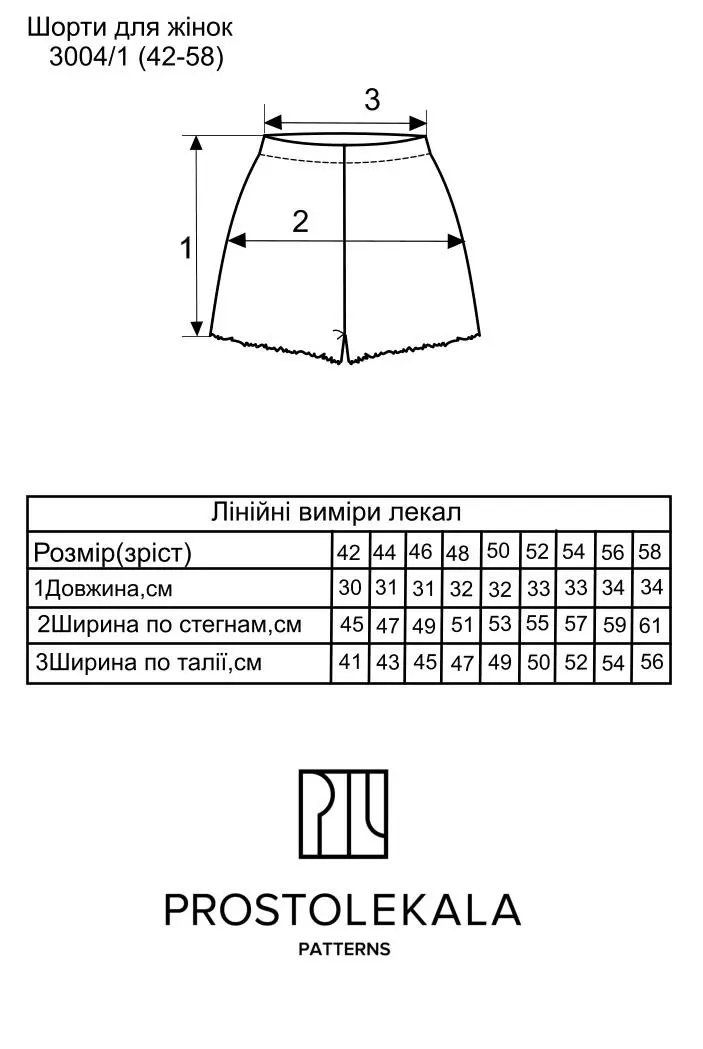 Pattern 3004/1 Women's Shorts