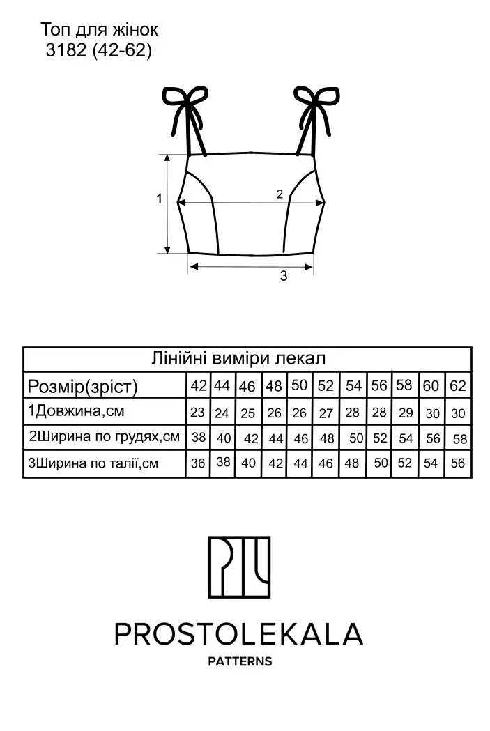 Викрійка 3182 топ для жінок