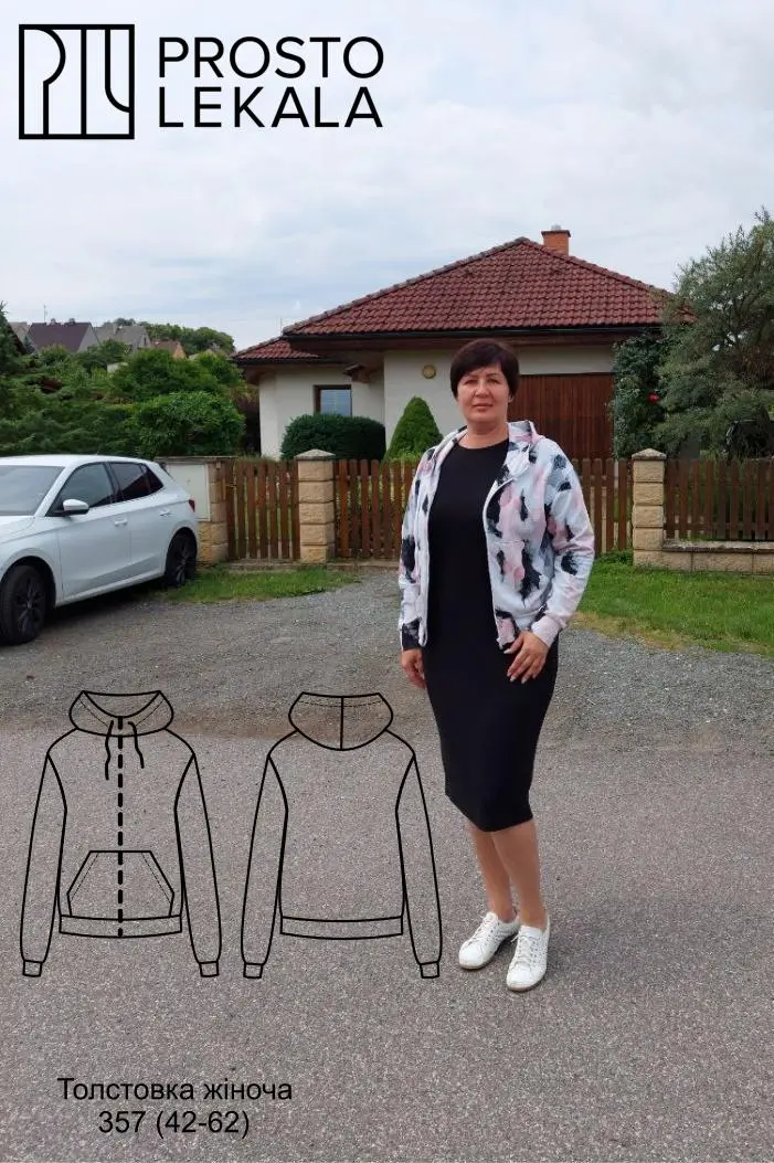 Выкройка 357 толстовка для женщин