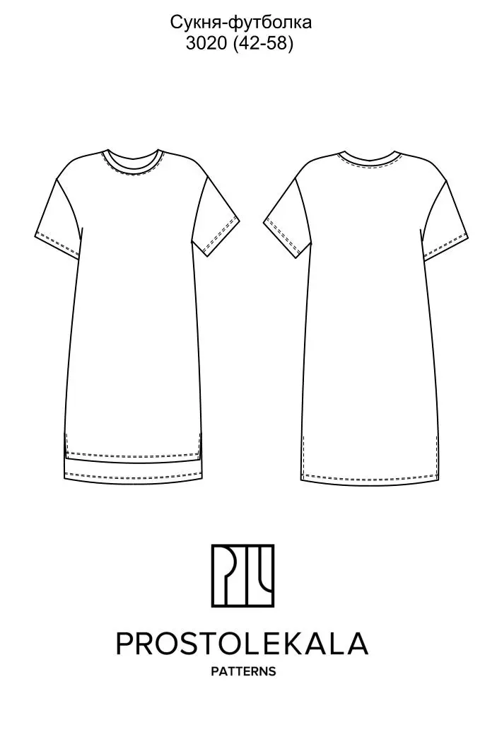 Pattern 3020 women's t-shirt dress