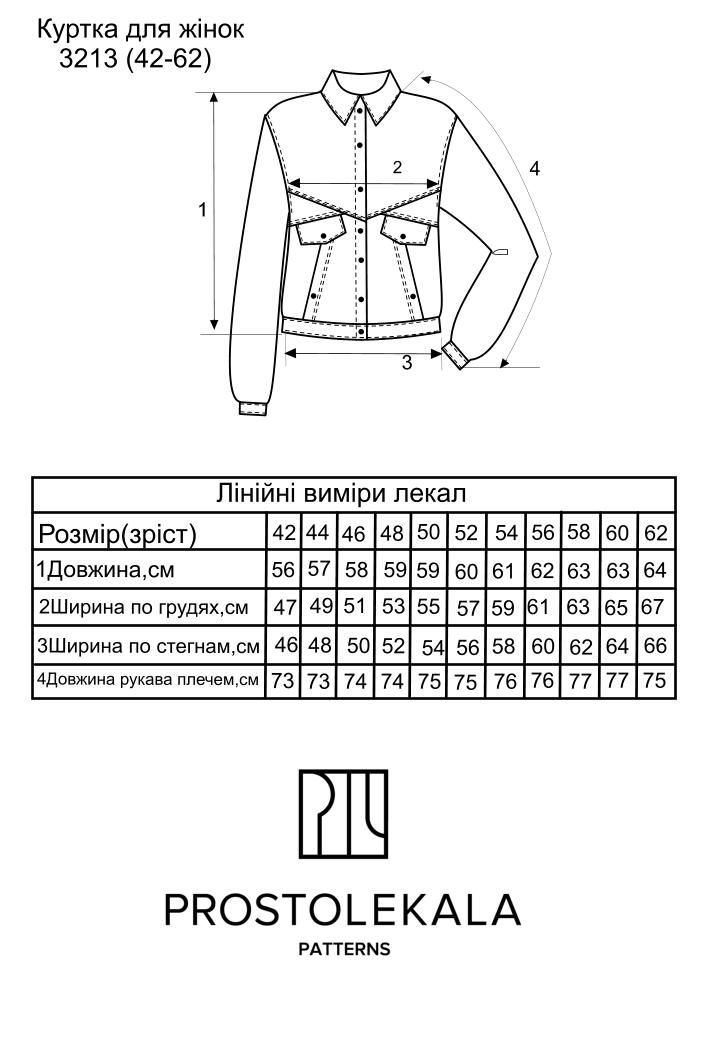 Викрійка 3213 куртка для жінок