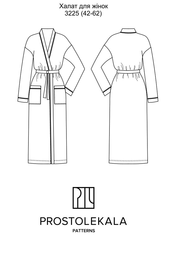 Викрійка 3225 халат для жінок