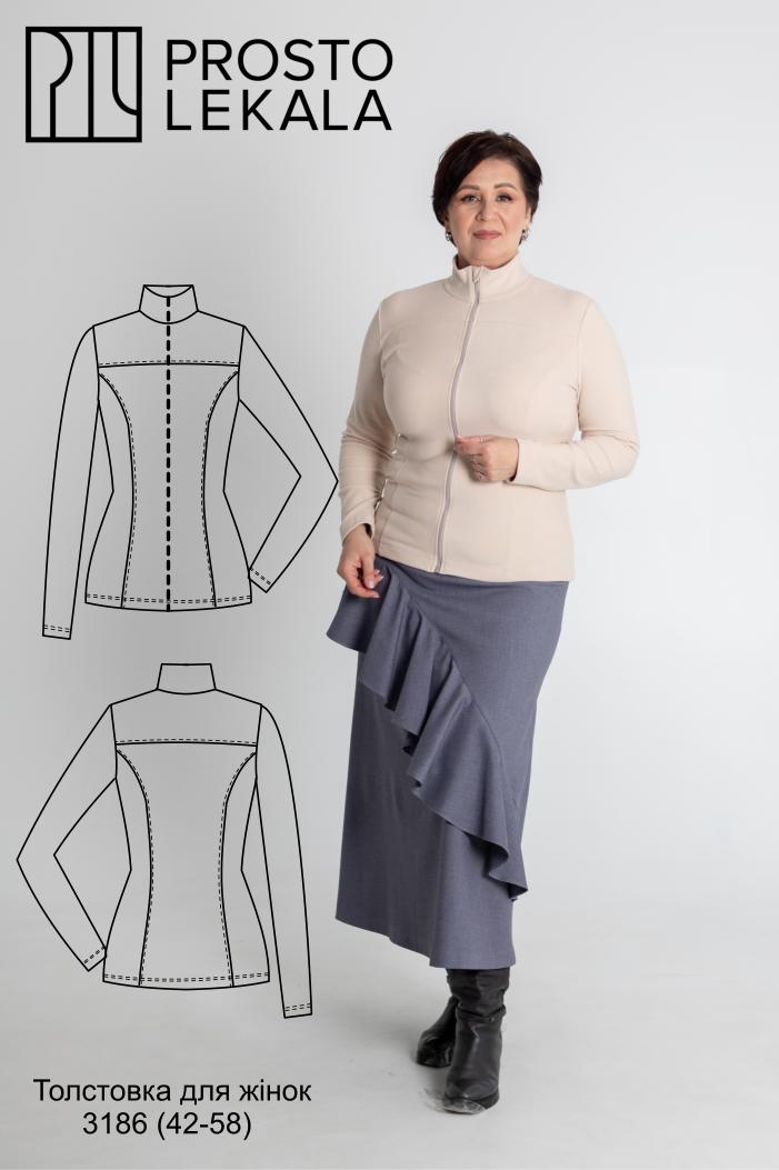 Викрійка 3186 толстовка для жінок