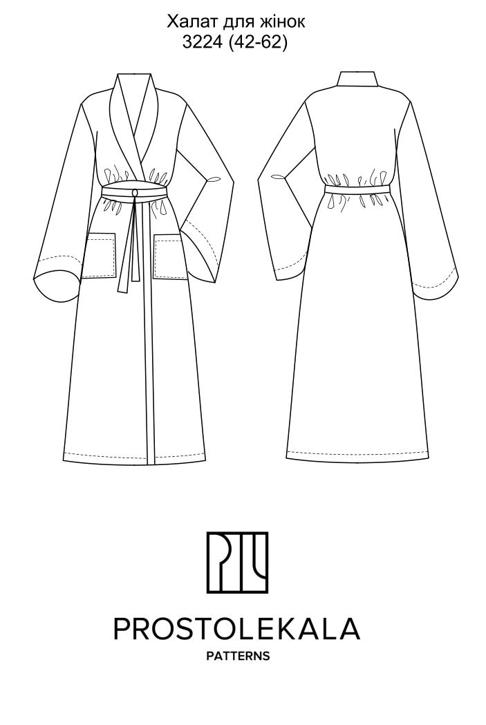 Выкройка 3224 халат для женщин