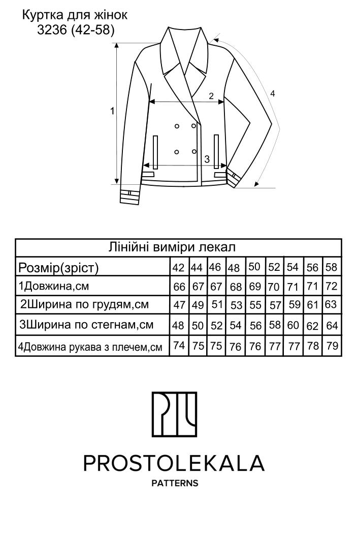 Викрійка 3236 куртка для жінок