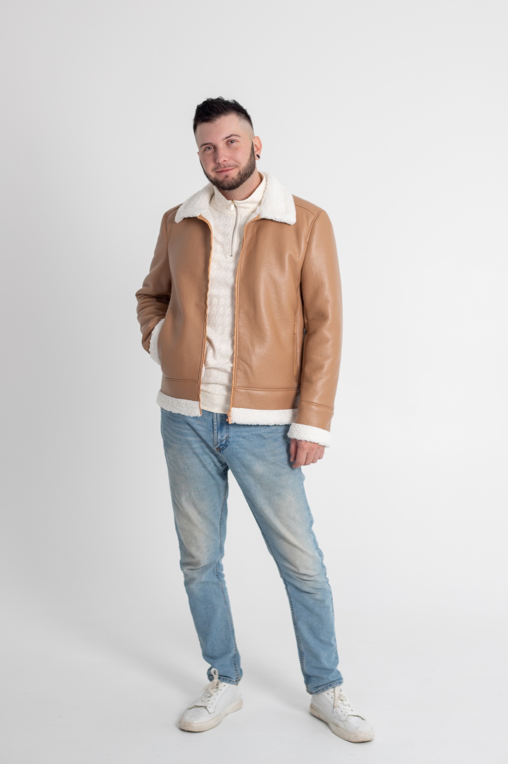 Pattern 2034 men's shearling coat jacket