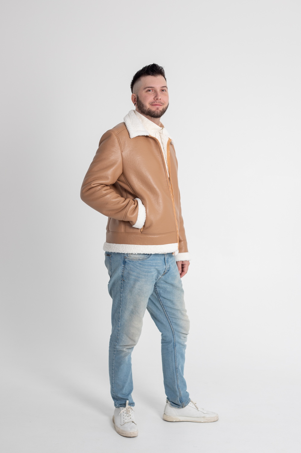 Pattern 2034 men's shearling coat jacket