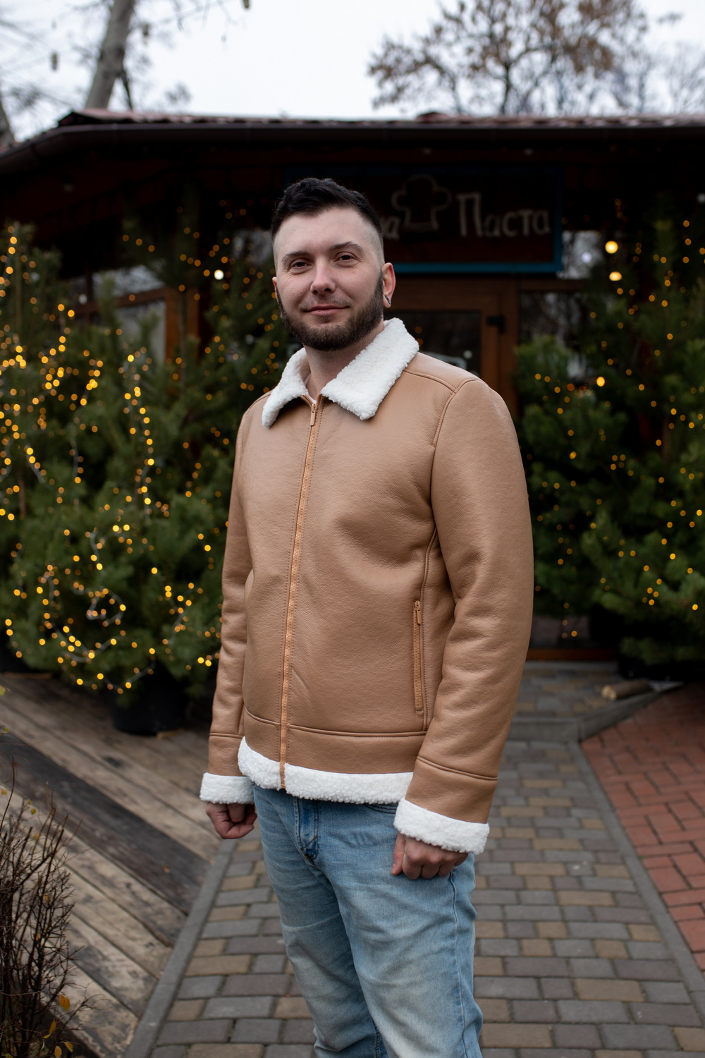 Pattern 2034 men's shearling coat jacket